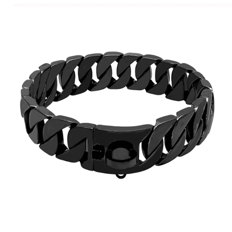 Avelena | Stärken Hals Metall Hundehalsband – Robustes Edelstahl Halsband für große Hunde