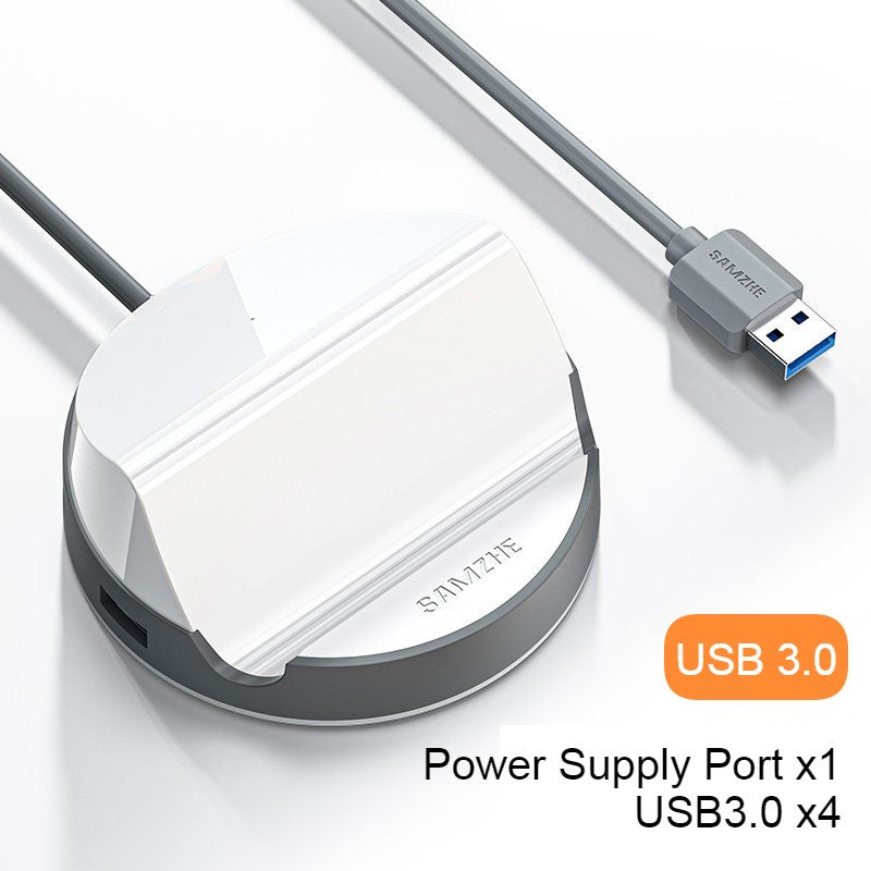 Avelena | USB 3.0 Hub mit 4 USB-Ports & Telefonhalter, für HHD, USB-Stick, Ventilator, Tastatur, Maus