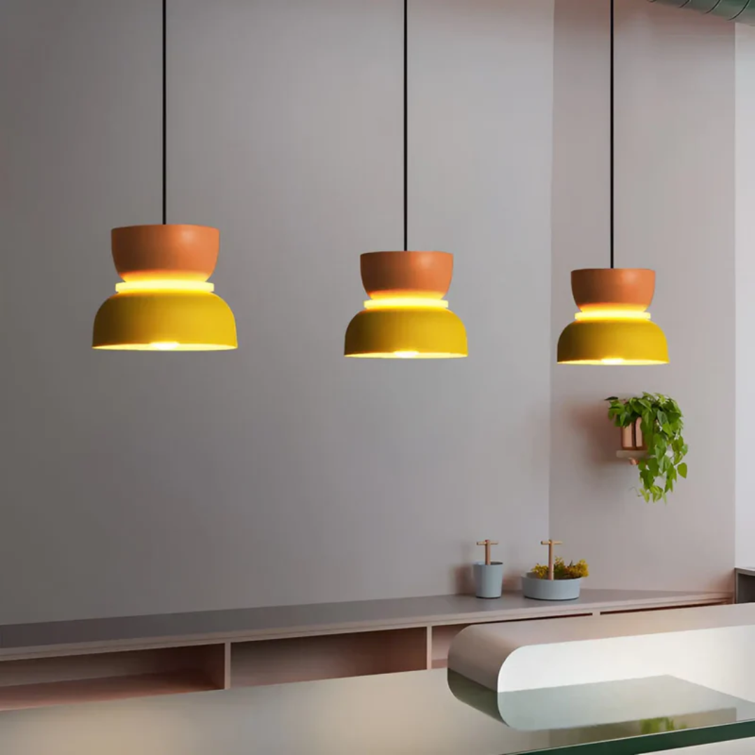 Avelena | VividGlow – Bunte Macaron LED Pendelleuchte | Modern, Stilvoll & Energieeffizient