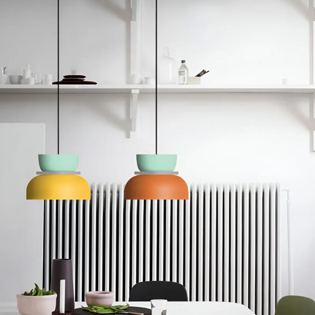 Avelena | VividGlow – Bunte Macaron LED Pendelleuchte | Modern, Stilvoll & Energieeffizient