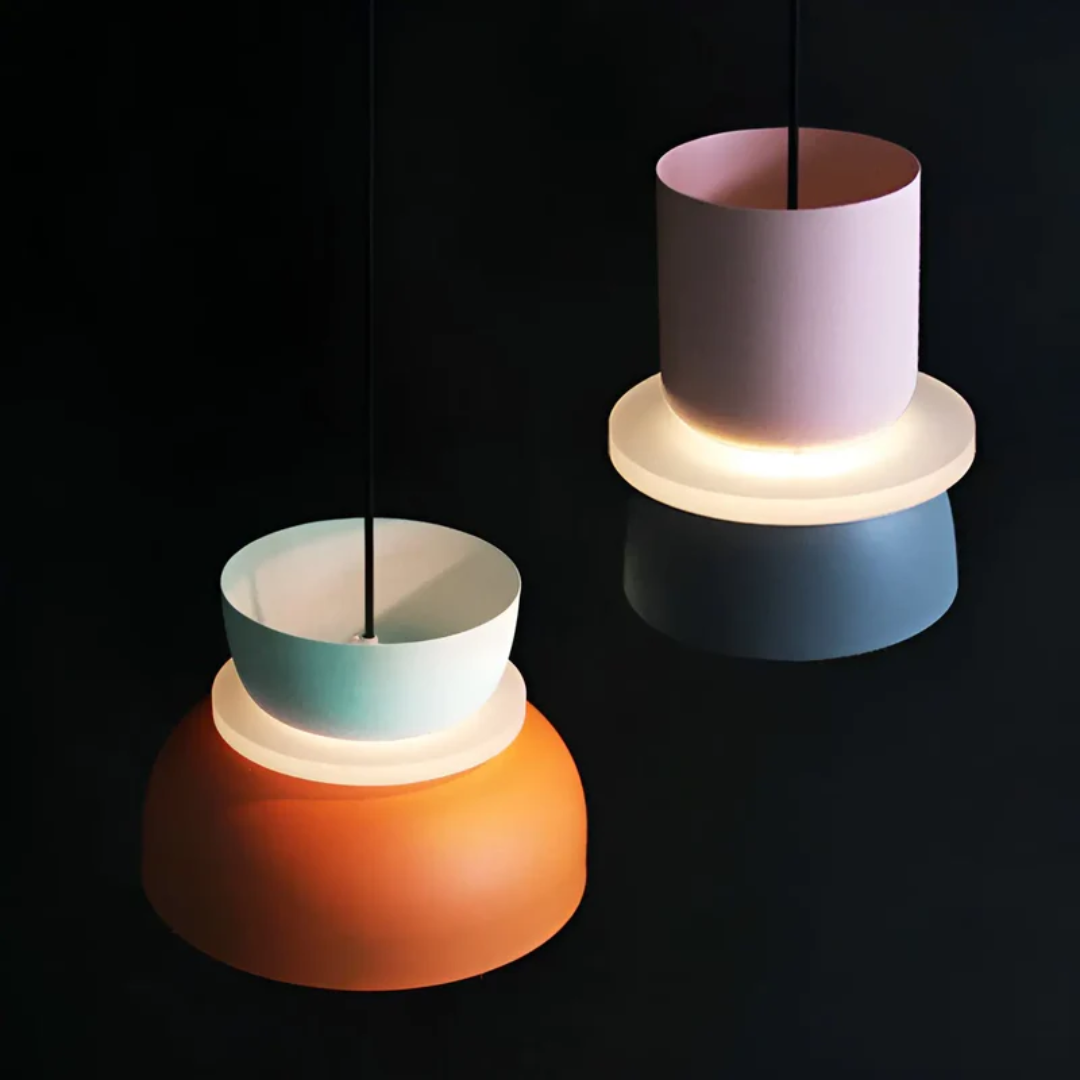 Avelena | VividGlow – Bunte Macaron LED Pendelleuchte | Modern, Stilvoll & Energieeffizient