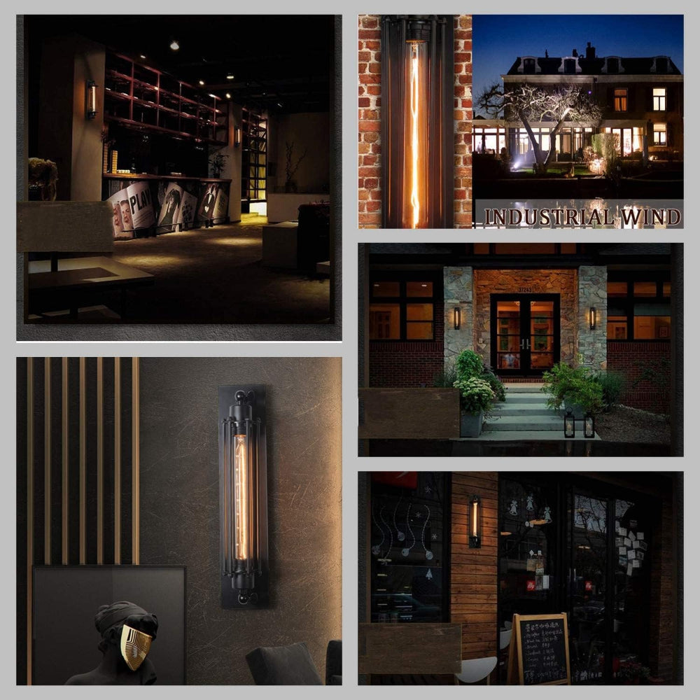 Avelena | Vintage Wandmontierte LED-Leuchte – zeitloses Design mit elegantem mattem Schwarz-Finish