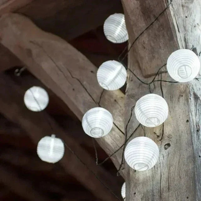 Avelena | SunShade Solar Lantern String Lights – Wetterfeste Außen-LED-Dekoration