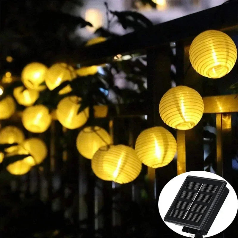 Avelena | SunShade Solar Lantern String Lights – Wetterfeste Außen-LED-Dekoration