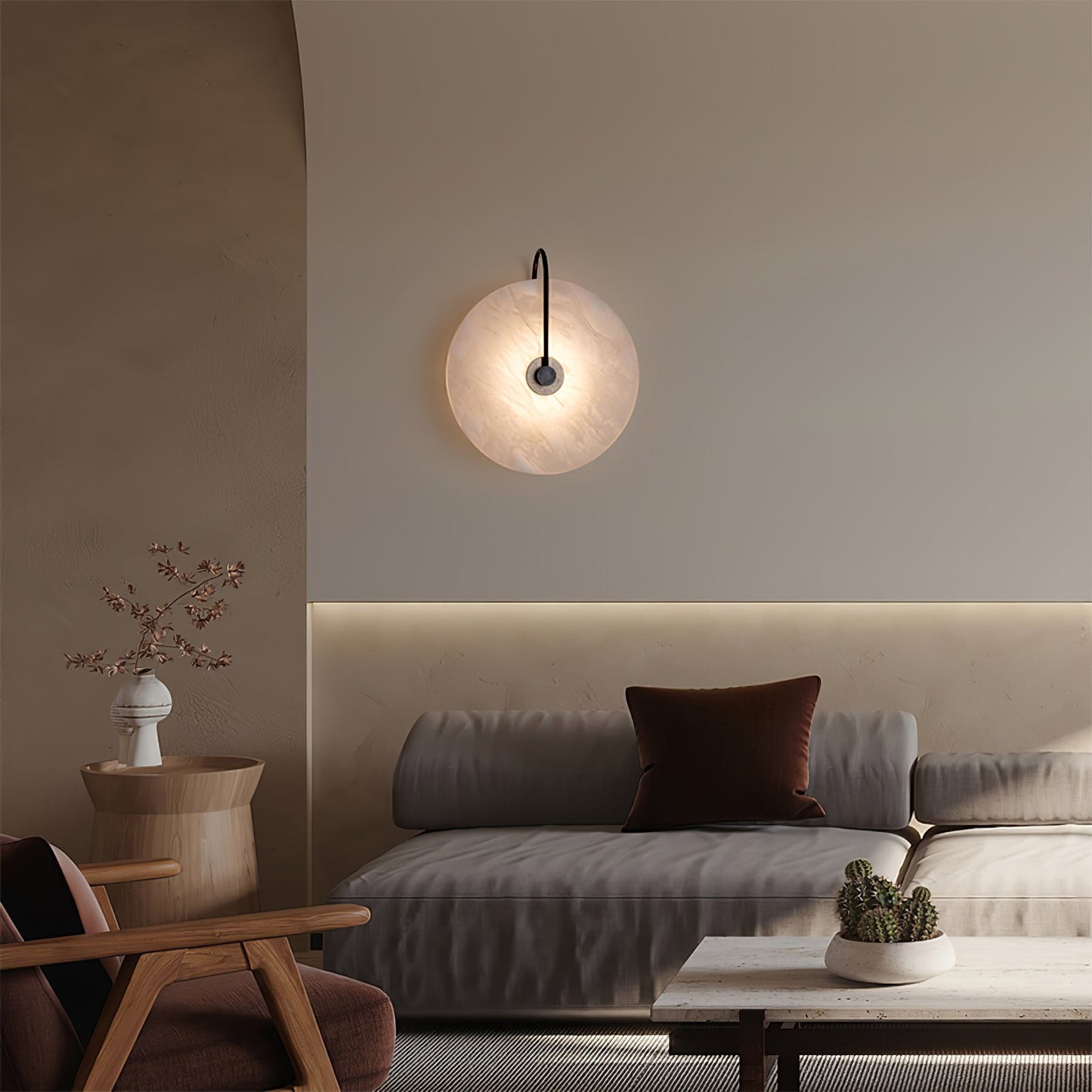 Avelena | Weiße Alabaster-Wandlampe