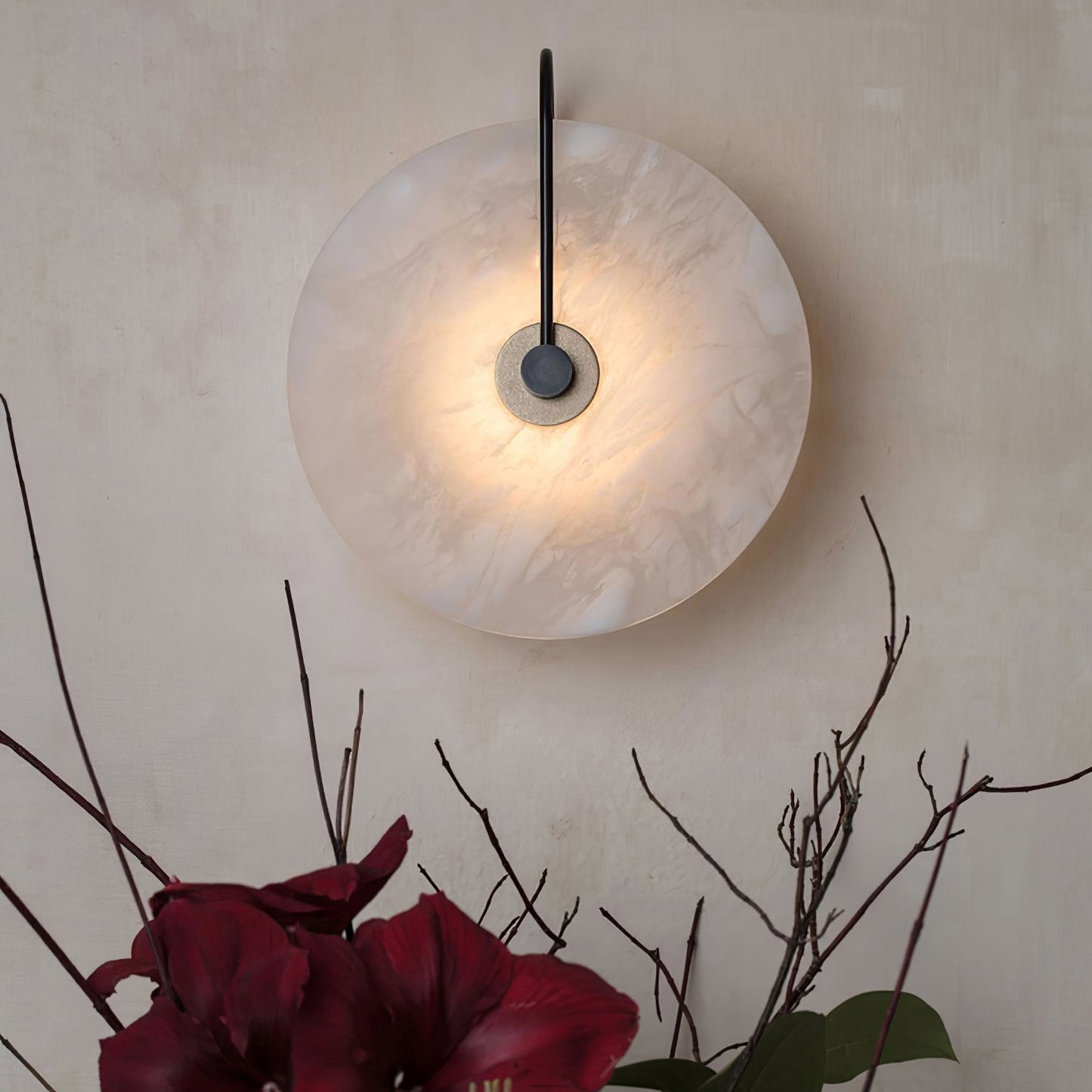 Avelena | Weiße Alabaster-Wandlampe