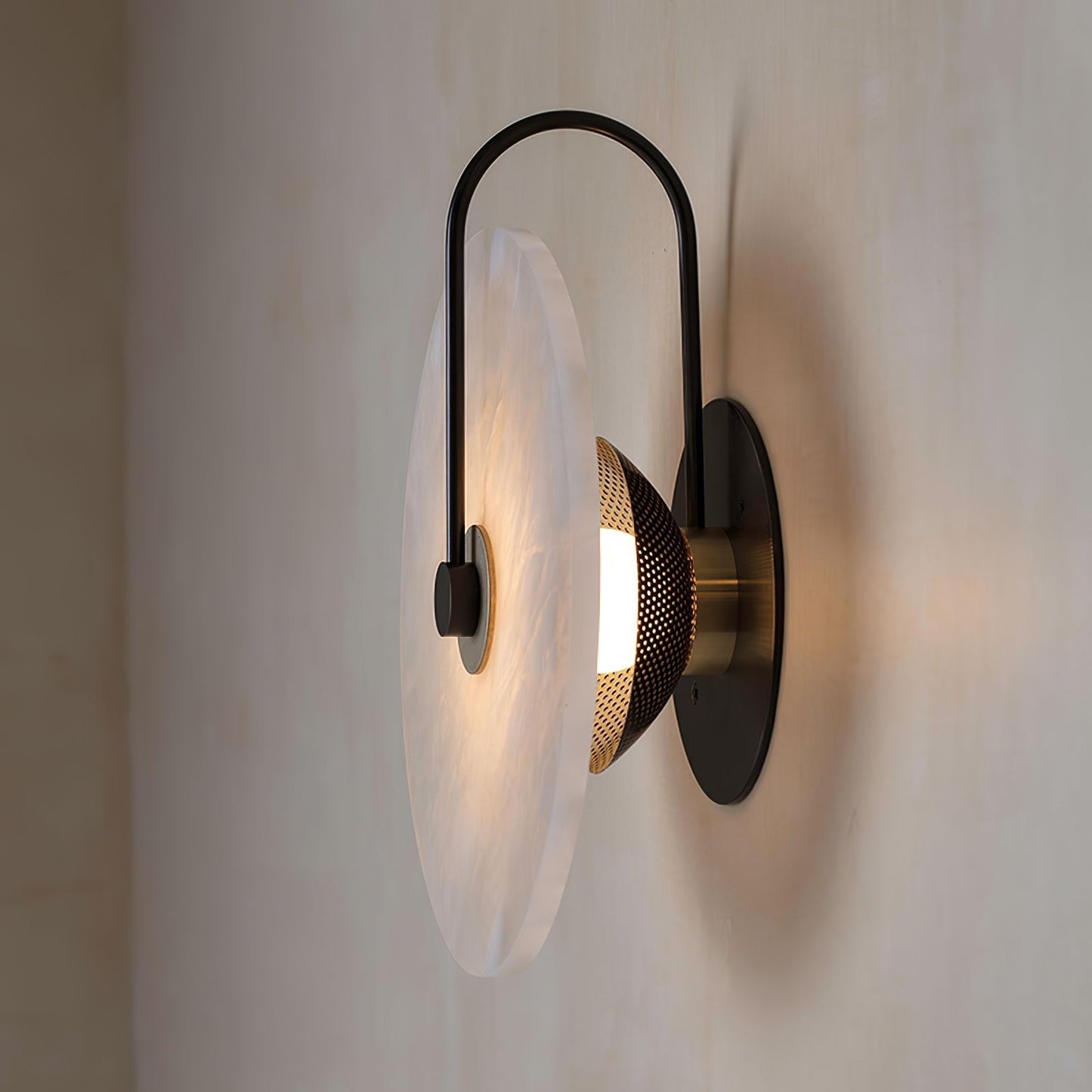 Avelena | Weiße Alabaster-Wandlampe