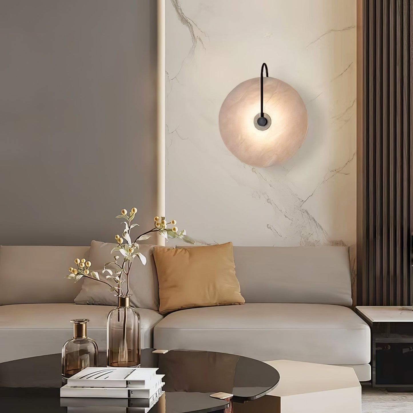 Avelena | Weiße Alabaster-Wandlampe