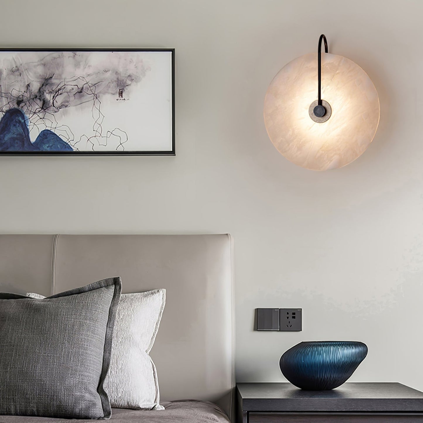 Avelena | Weiße Alabaster-Wandlampe