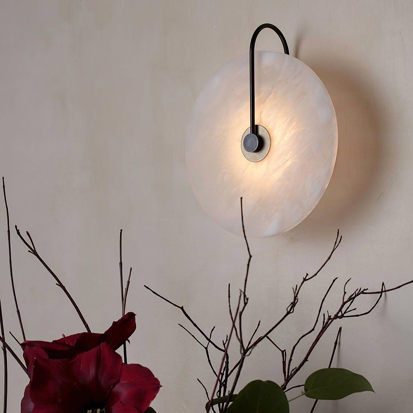 Avelena | Weiße Alabaster-Wandlampe