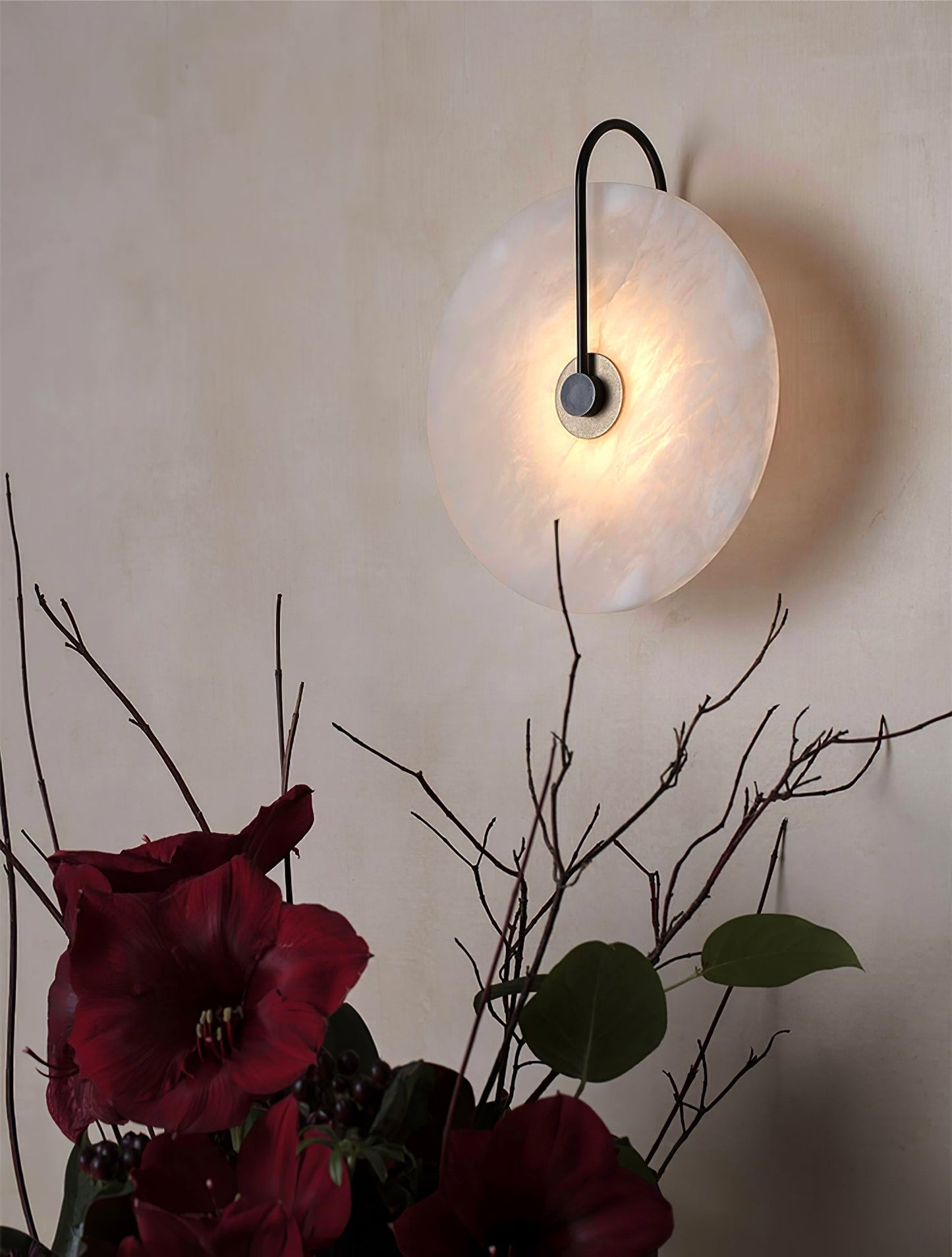 Avelena | Weiße Alabaster-Wandlampe