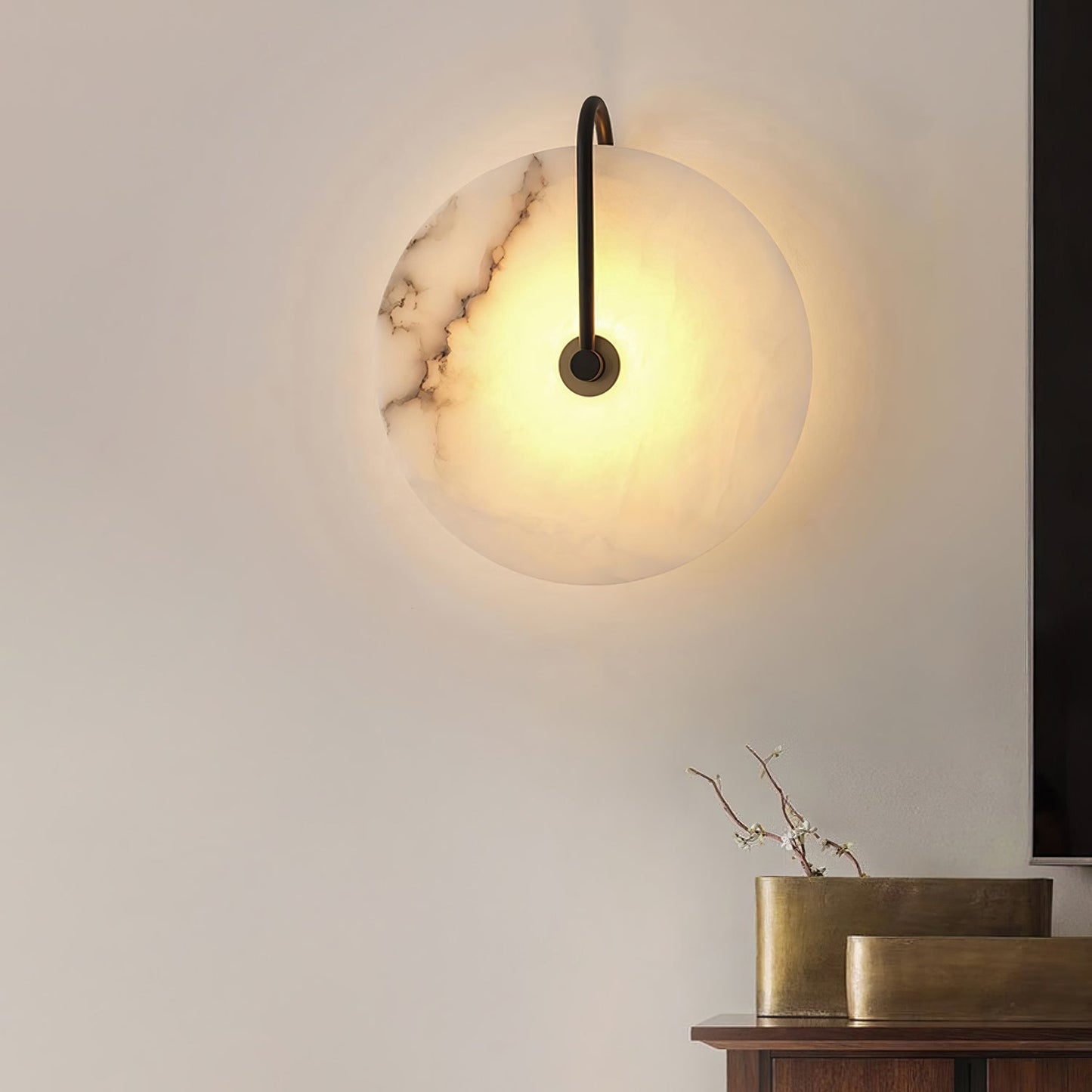 Avelena | Weiße Alabaster-Wandlampe