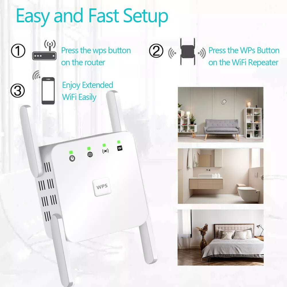 Avelena | SignalBoost | 5G WiFi Repeater mit 1200Mbps & 4 Antennen