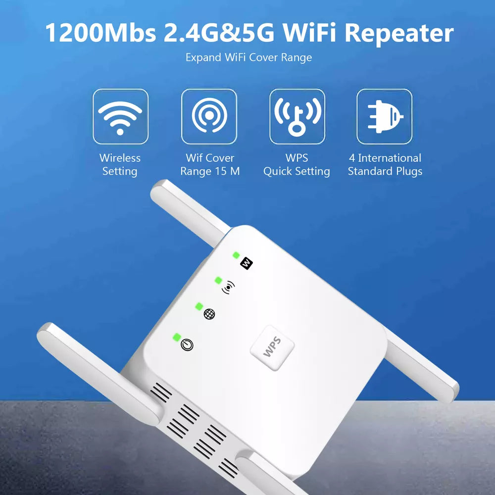 Avelena | SignalBoost | 5G WiFi Repeater mit 1200Mbps & 4 Antennen