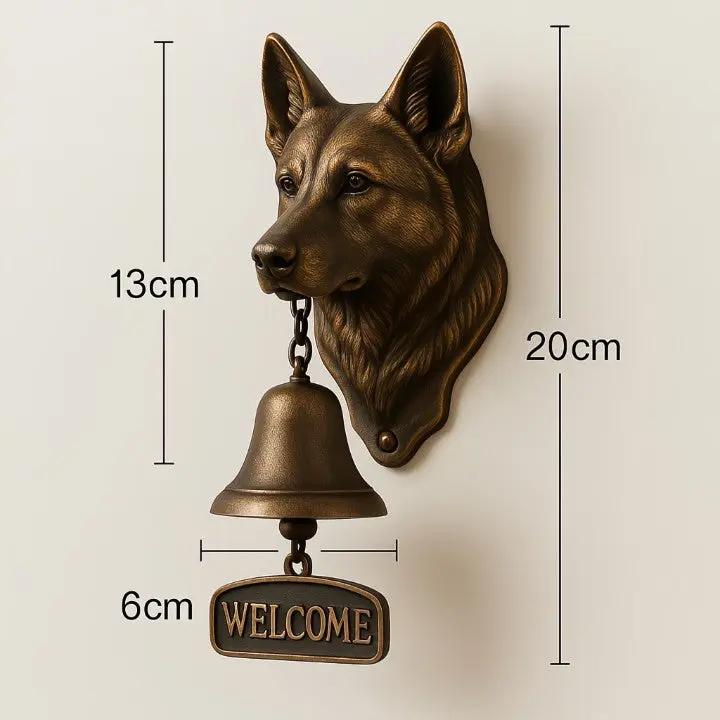 Avelena | Willkommen Bell HerderKlank – Handgefertigte Gusseisen Türglocke mit Hund