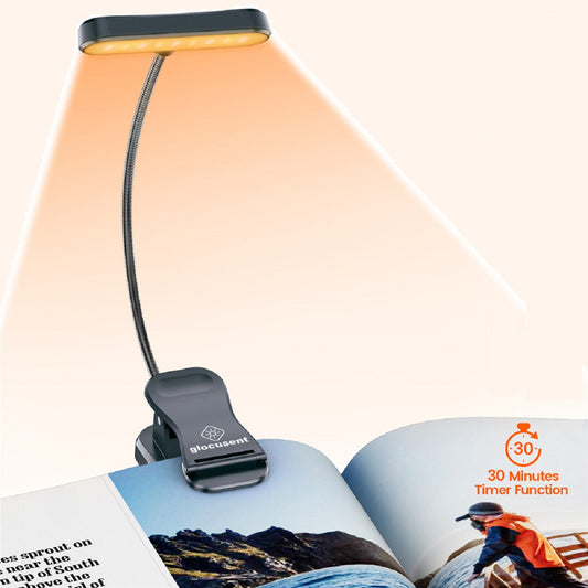 Avelena | Augenschutz Wiederaufladbare Buchlampe | 3 Farbtemperaturen, 5 Helligkeitsstufen & Ideal für nächtliches Lesen, ohne andere zu stören