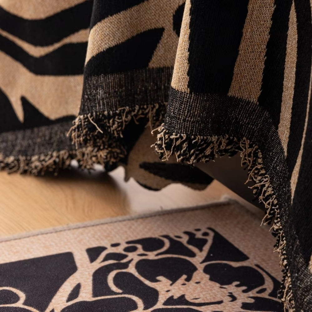 Avelena | Zentara Chenille Zebra geometrischer Sofaüberwurf