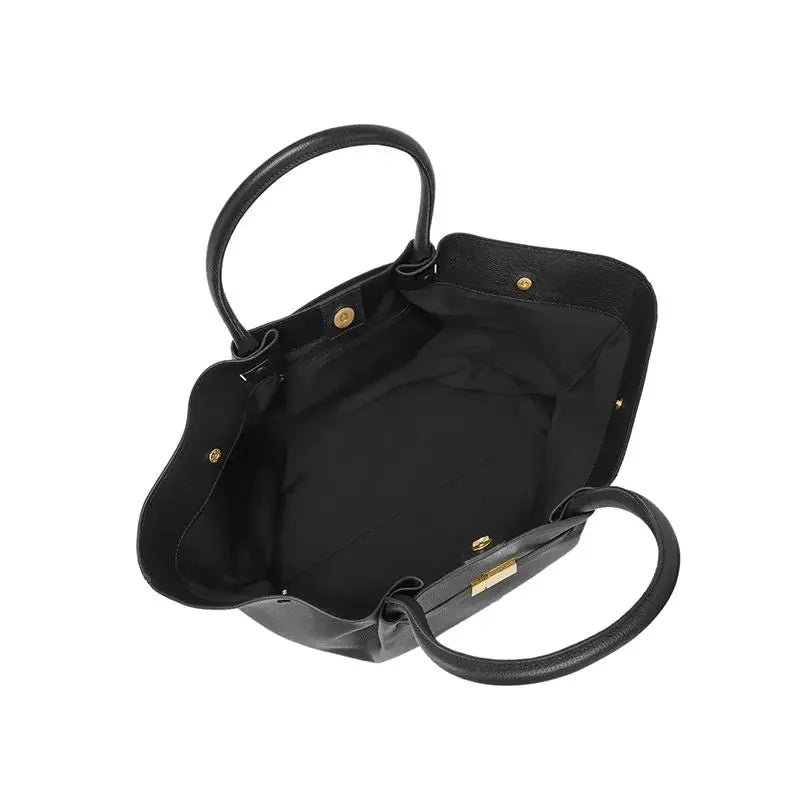 Avelena | Tassa Luxus Oversized Schultertasche mit goldener Verschluss - Elegante Minimalistische Tote für Frauen