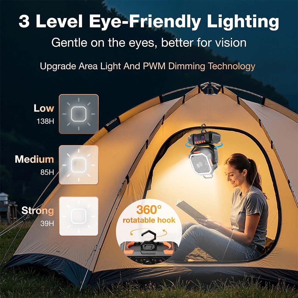 Avelena | Tragbarer wiederaufladbarer Campingventilator