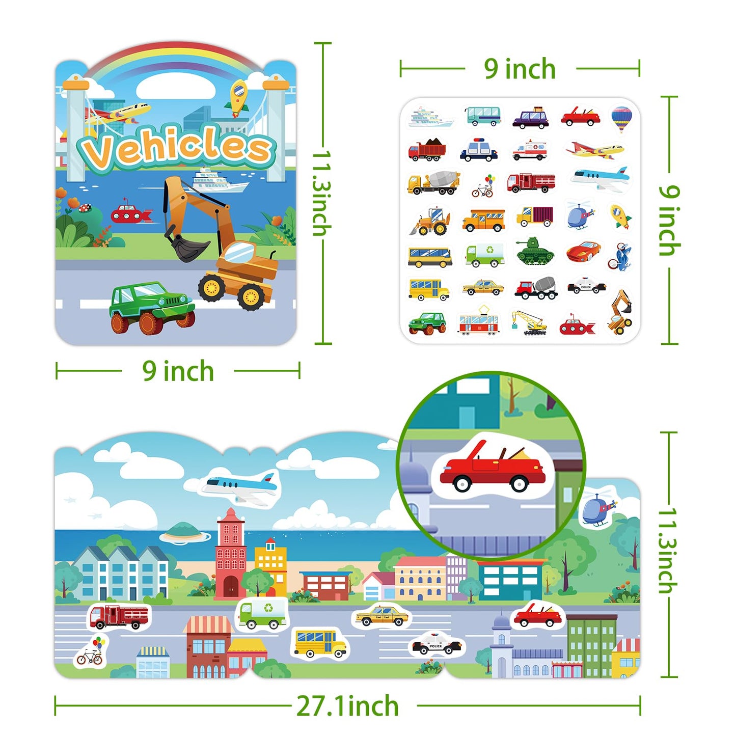 Avelena | Wiederverwendbares Stickerbuch - Kinder von Geräten fernhalten!