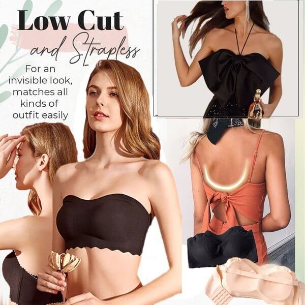 Avelena | Übergröße Elastisch Rutschfester Strapless Eis Seide BH