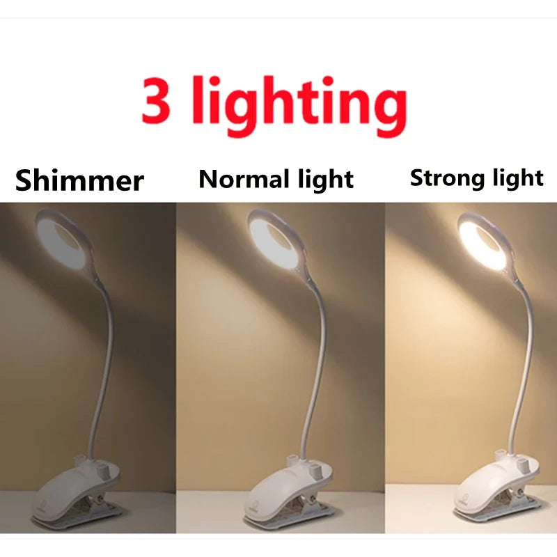 Avelena | Wiederaufladbare LED Tischlampe mit Clip – Einstellbare Schreibtischleuchte für Homeoffice und Studium