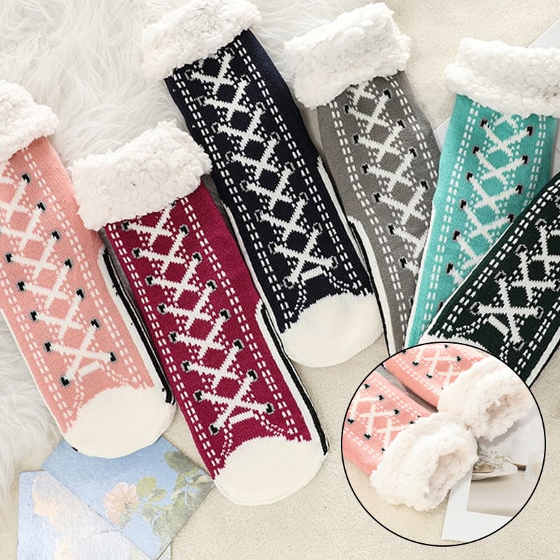 Avelena | Ultra-dicke Cashmere Hausschlappen Socken (Einheitsgröße passt den meisten)