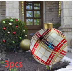 Avelena | Aufblasbare Weihnachtskugel Außendekoration 60cm – Wetterbeständige PVC Weihnachtsdekoration