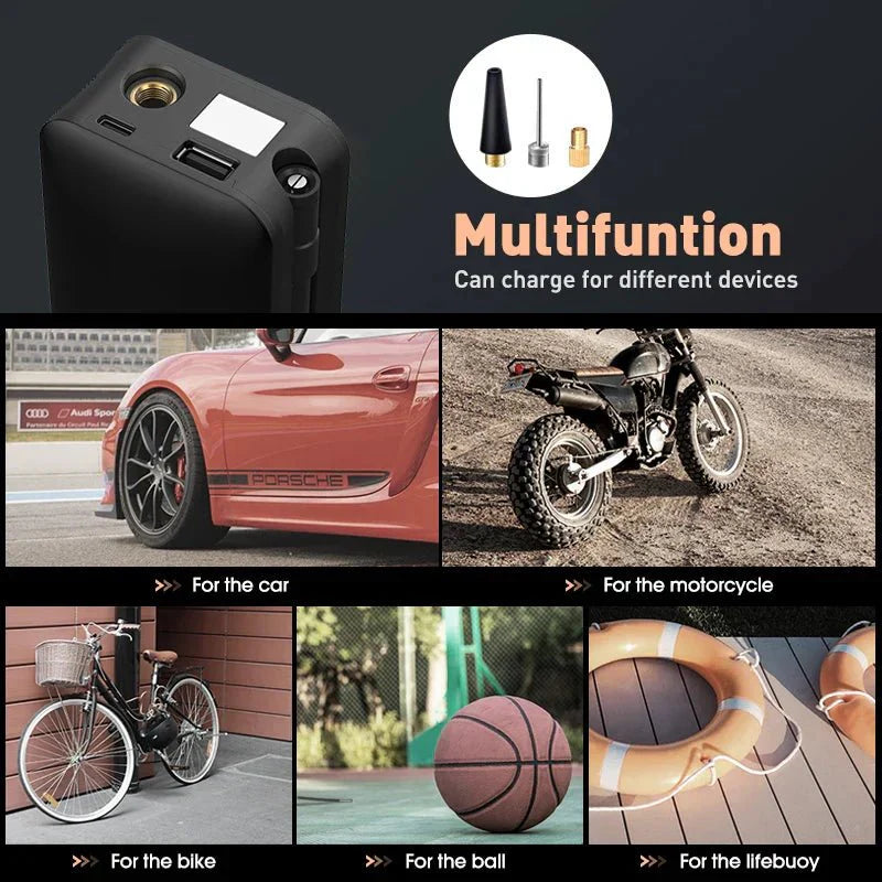 Avelena | AirGo Max – Tragbarer Reifeninflator mit digitalem Display & 150 PSI Leistung