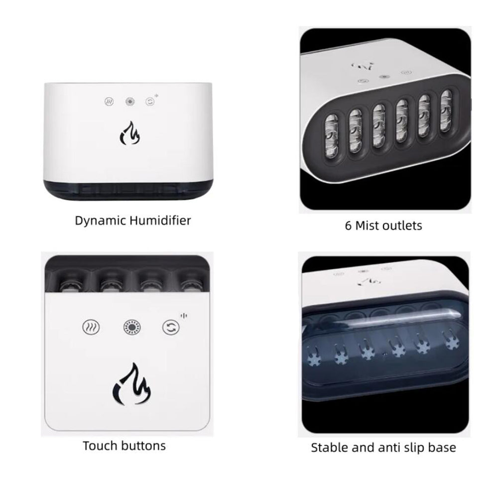 Avelena | Airmist Pro – Ultraschall-Luftbefeuchter mit LED-Licht & 6 Düsen
