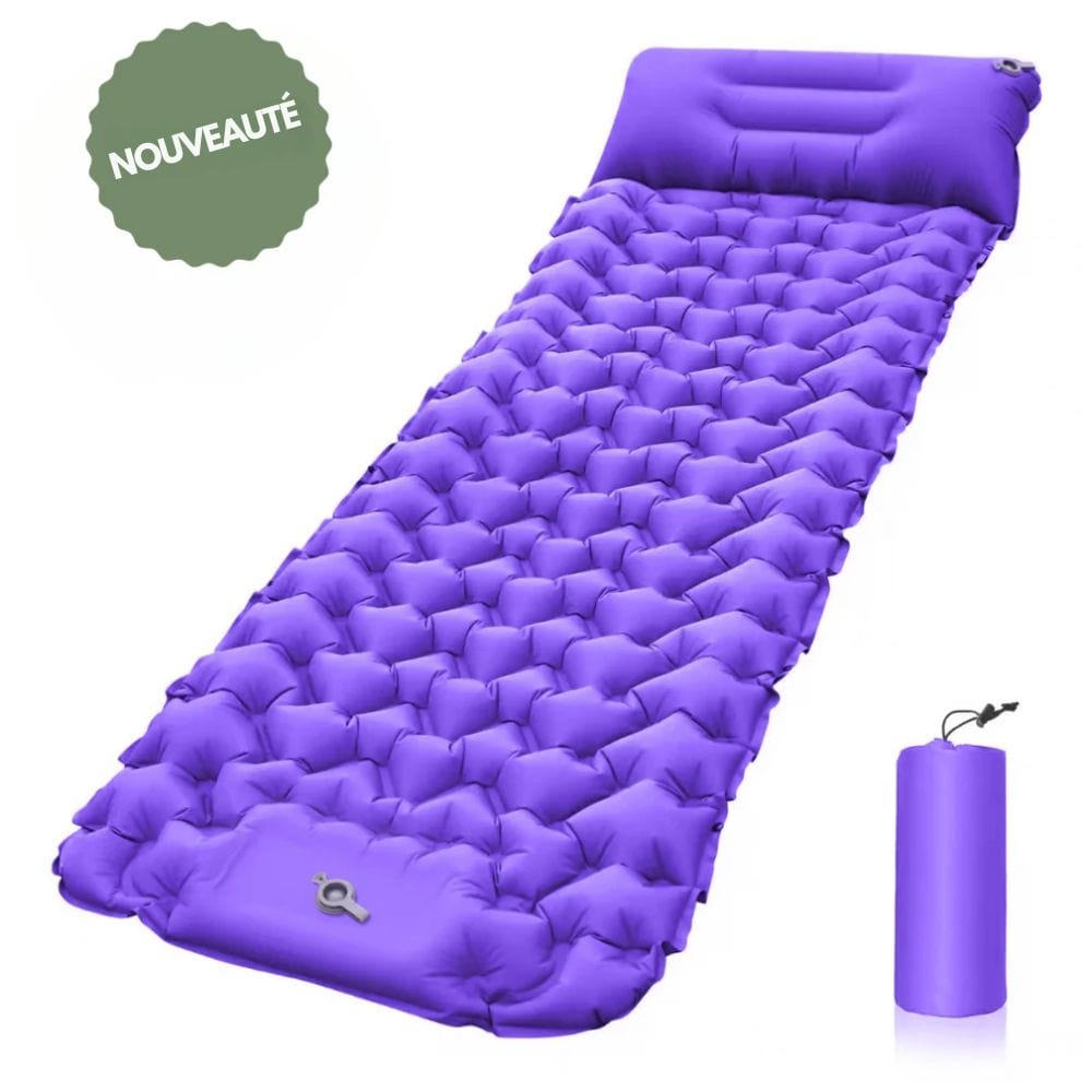 Avelena | AirTrek Mat – Aufblasbare Campingmatratze mit Fußpumpe und eingebautem Kissen