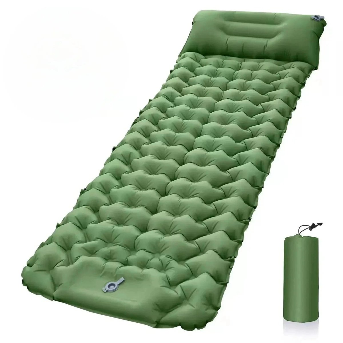 Avelena | AirTrek Mat – Aufblasbare Campingmatratze mit Fußpumpe und eingebautem Kissen