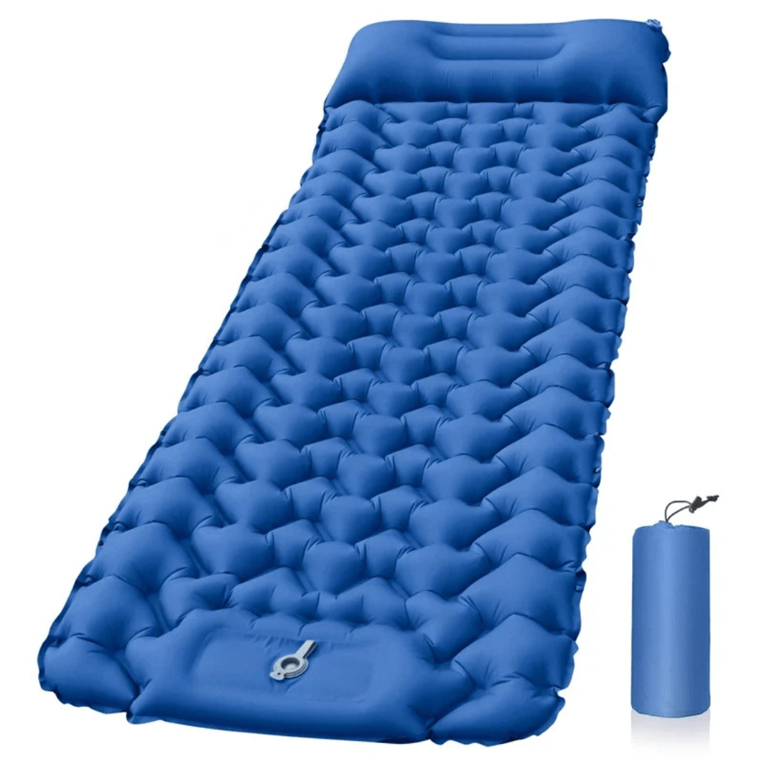 Avelena | AirTrek Mat – Aufblasbare Campingmatratze mit Fußpumpe und eingebautem Kissen