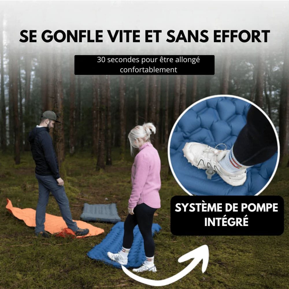 Avelena | AirTrek Mat – Aufblasbare Campingmatratze mit Fußpumpe und eingebautem Kissen