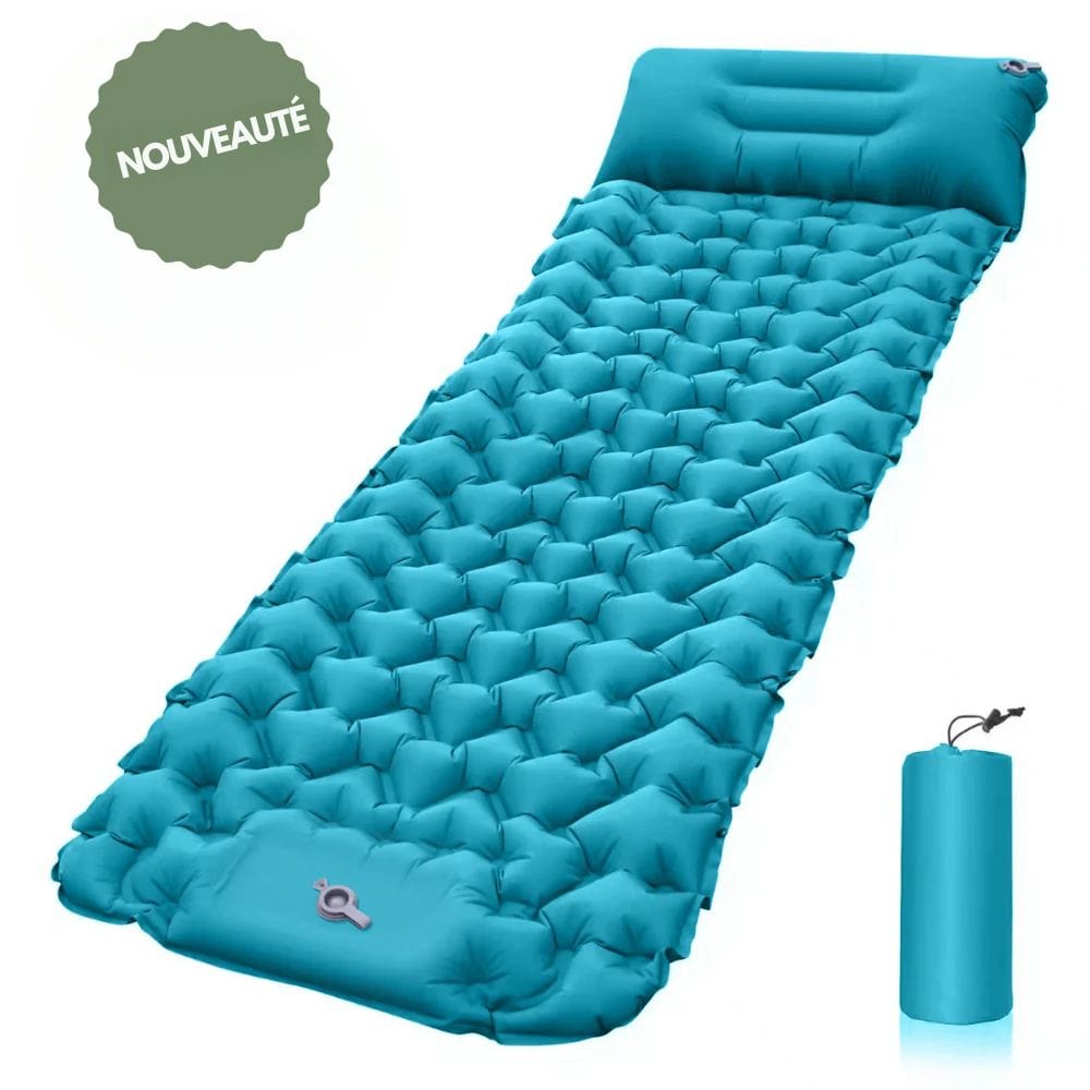 Avelena | AirTrek Mat – Aufblasbare Campingmatratze mit Fußpumpe und eingebautem Kissen