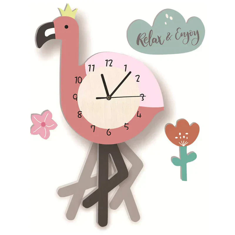 Avelena | Wanduhr - ZooTime - Niedliches Tierdesign - Perfekt für Kinderzimmer