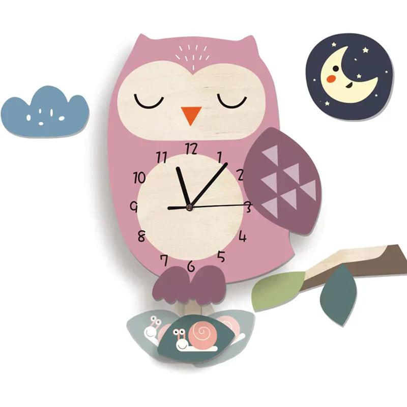 Avelena | Wanduhr - ZooTime - Niedliches Tierdesign - Perfekt für Kinderzimmer