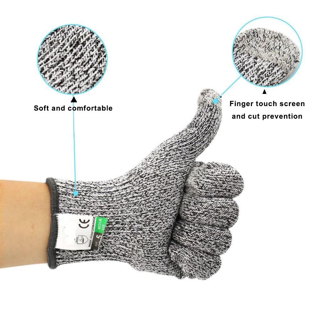 Avelena | Anti-Schnitt Handschuhe 5 Grad Sicherheit Schnittfest Stichfest Edelstahl