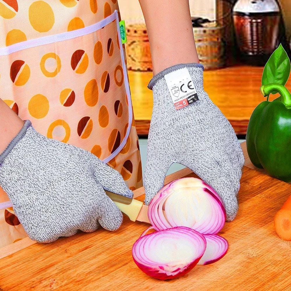 Avelena | Anti-Schnitt Handschuhe 5 Grad Sicherheit Schnittfest Stichfest Edelstahl