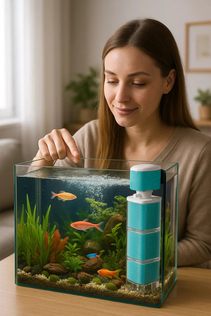 Avelena | AQUAFLOW 5-IN-1 – Kristallklares Wasser & automatische Reinigung für Aquarien