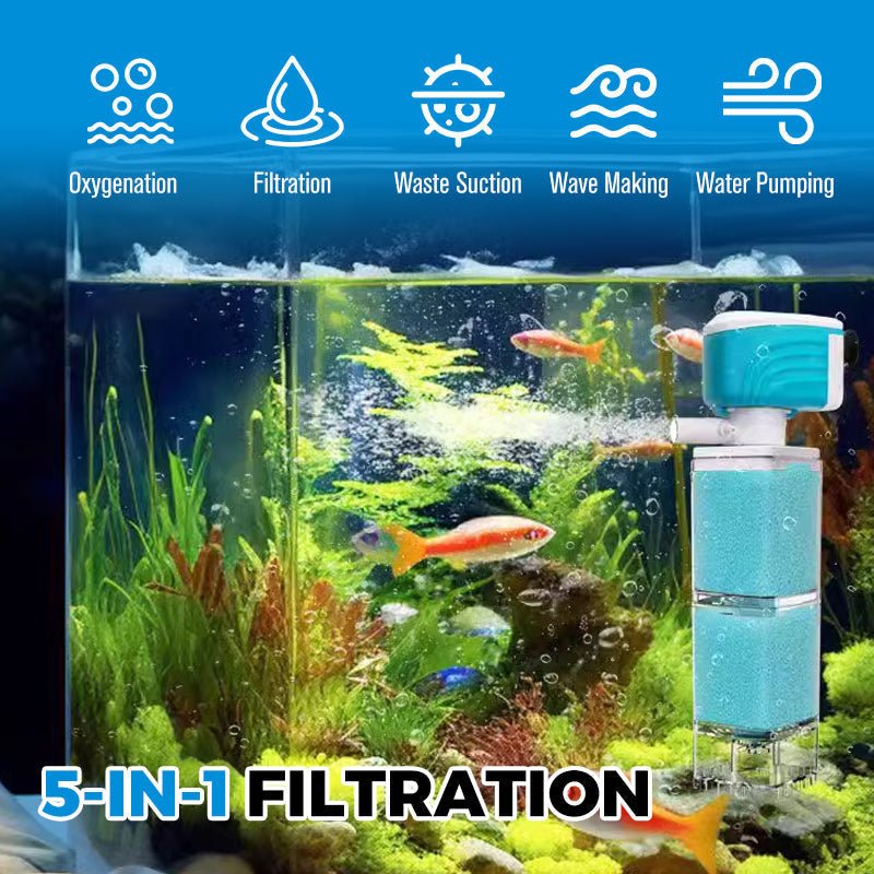 Avelena | AQUAFLOW 5-IN-1 – Kristallklares Wasser & automatische Reinigung für Aquarien