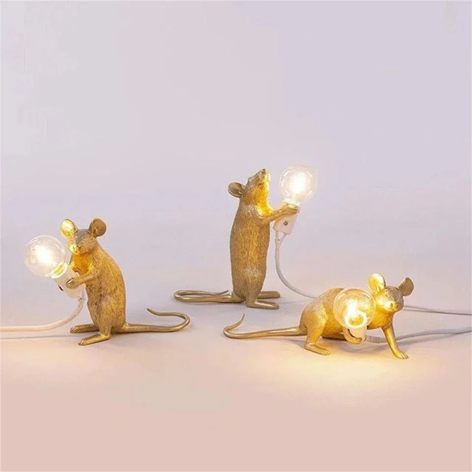 Avelena | Royallure Art Deco Stil LED Maus Tischlampe - Verspielte Schreibtischbeleuchtung