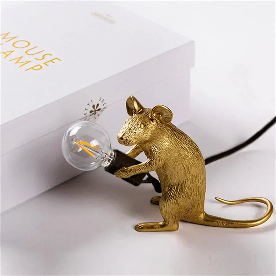 Avelena | Royallure Art Deco Stil LED Maus Tischlampe - Verspielte Schreibtischbeleuchtung