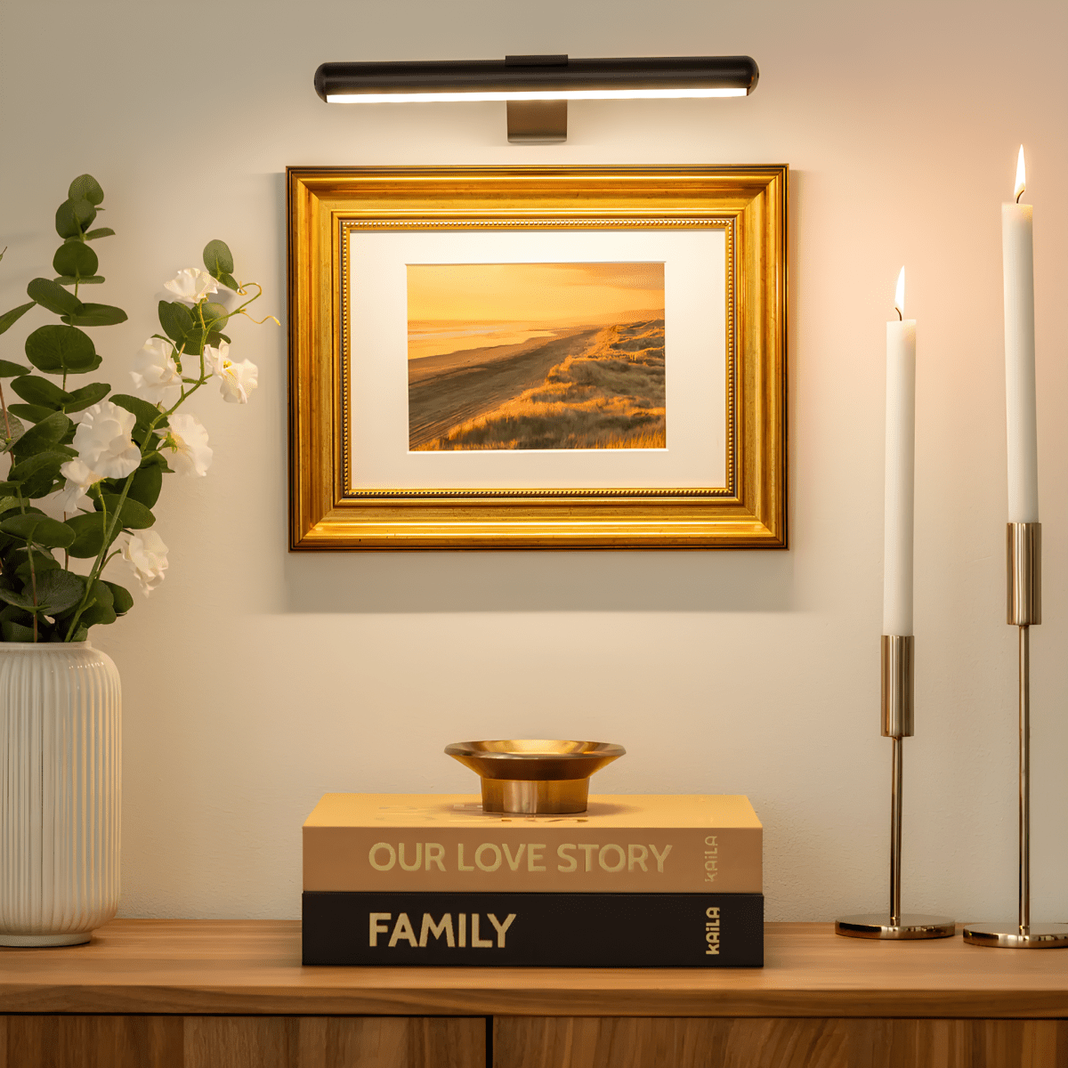 Avelena | ArtGlow LED-Wandlampe – kabellose Beleuchtung für Kunst und Dekoration