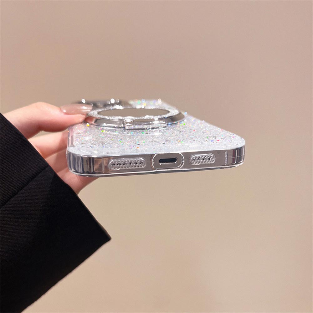 Avelena | Silberner Glitzer-Spiegel MagSafe