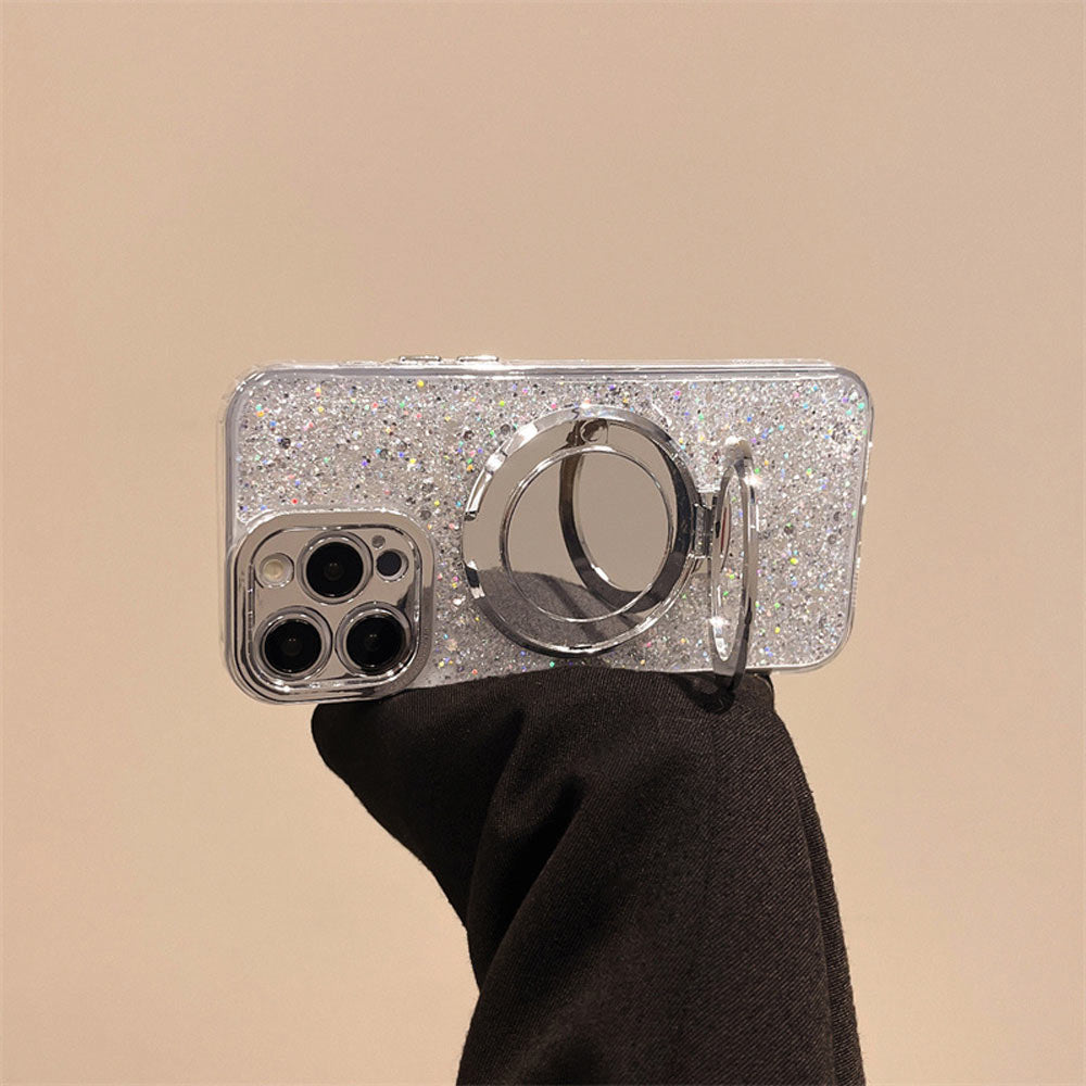Avelena | Silberner Glitzer-Spiegel MagSafe