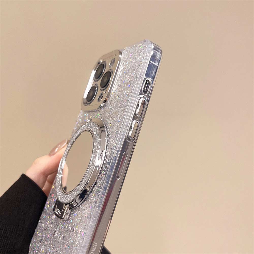 Avelena | Silberner Glitzer-Spiegel MagSafe