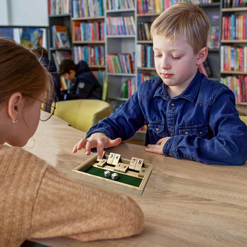 Avelena | Shut The Box Spiel - Spaß Tisch Mathematikspiel für Erwachsene & Kinder