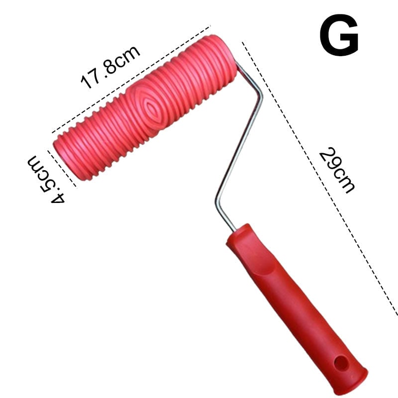 Avelena | Struktur-Prägemuster Farbroller | Wanddekoration | Gummiwalze mit Griff 29cm