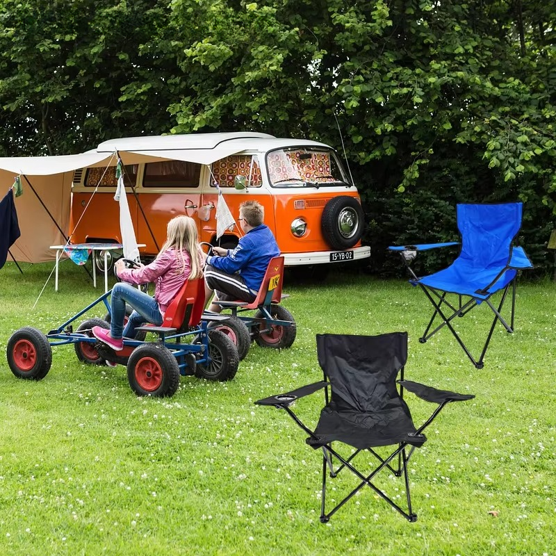 Avelena | Tragbarer Faltbarer Campingstuhl mit Armlehne, Rückenlehne & Becherhalter